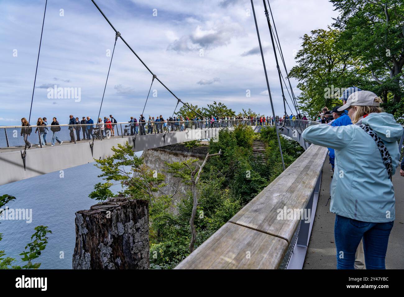 The Skywalk Königsstuhl on the chalk cliffs of Rügen, viewing platform ...