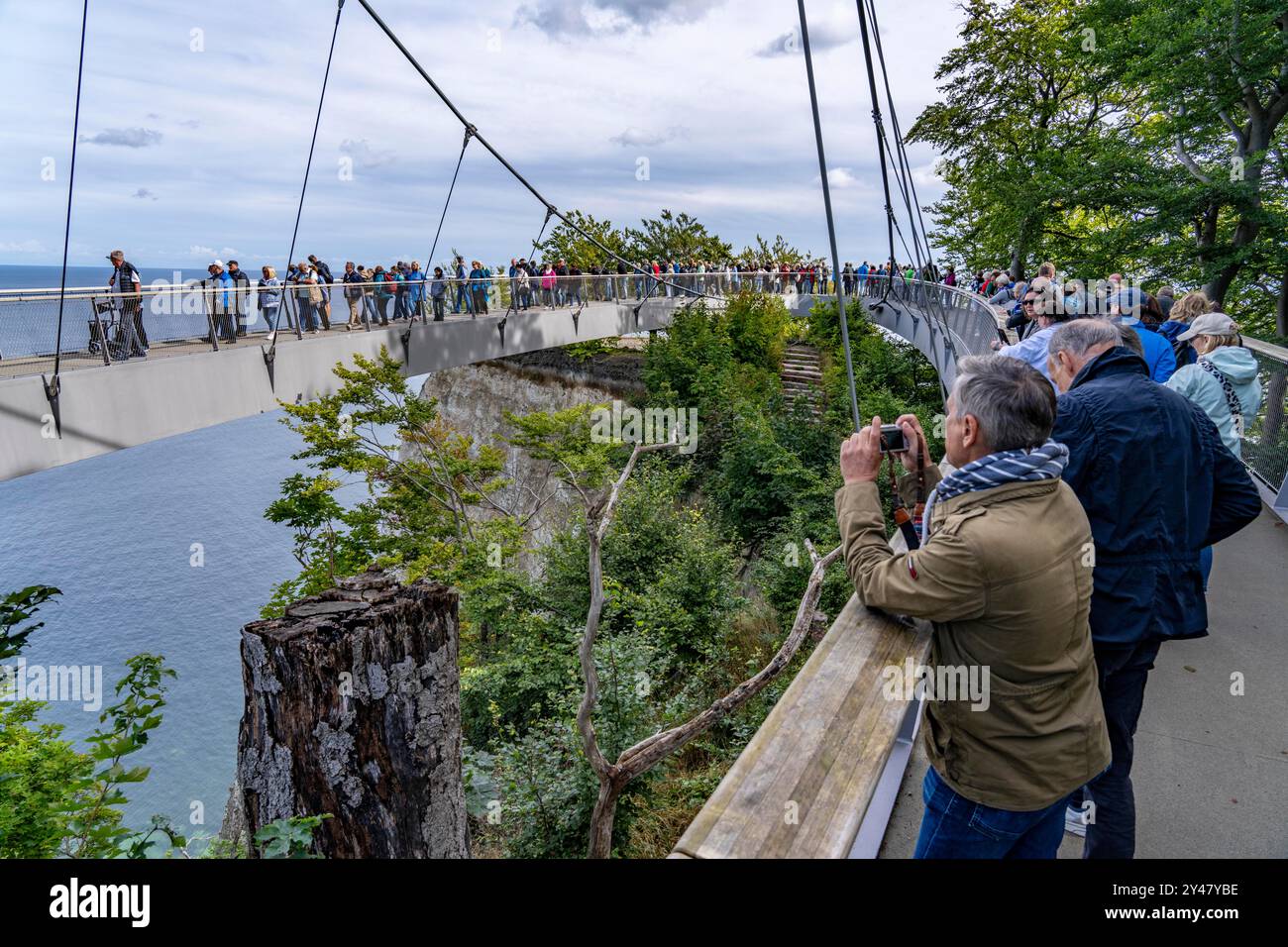 The Skywalk Königsstuhl on the chalk cliffs of Rügen, viewing platform ...