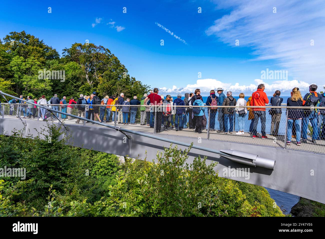 The Skywalk Königsstuhl on the chalk cliffs of Rügen, viewing platform ...