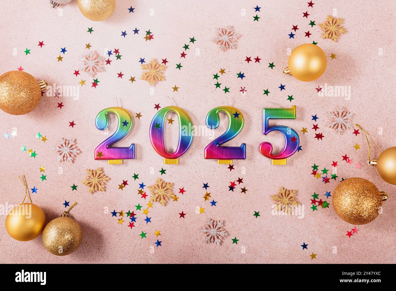 Holiday sparkling background Happy New Year 2025 Stock Photo - Alamy