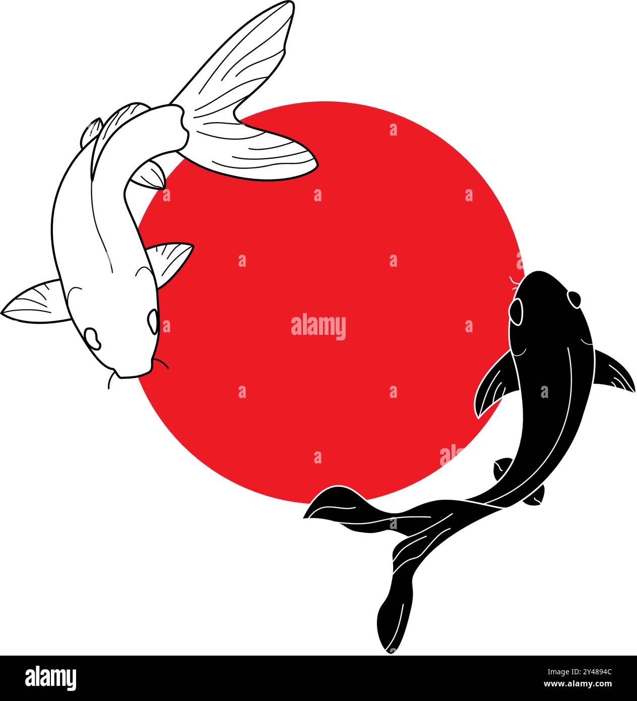 koi fish logo illustration design template Stock Vector