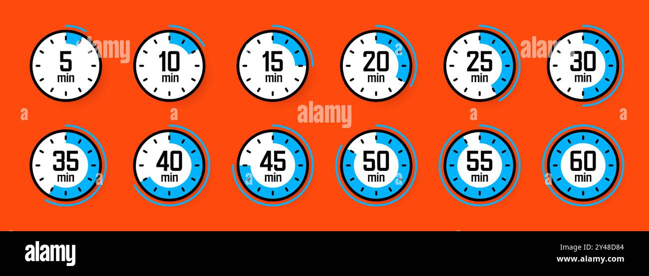 Stopwatch icons. Colorful simple chronometer, time counter with dial ...