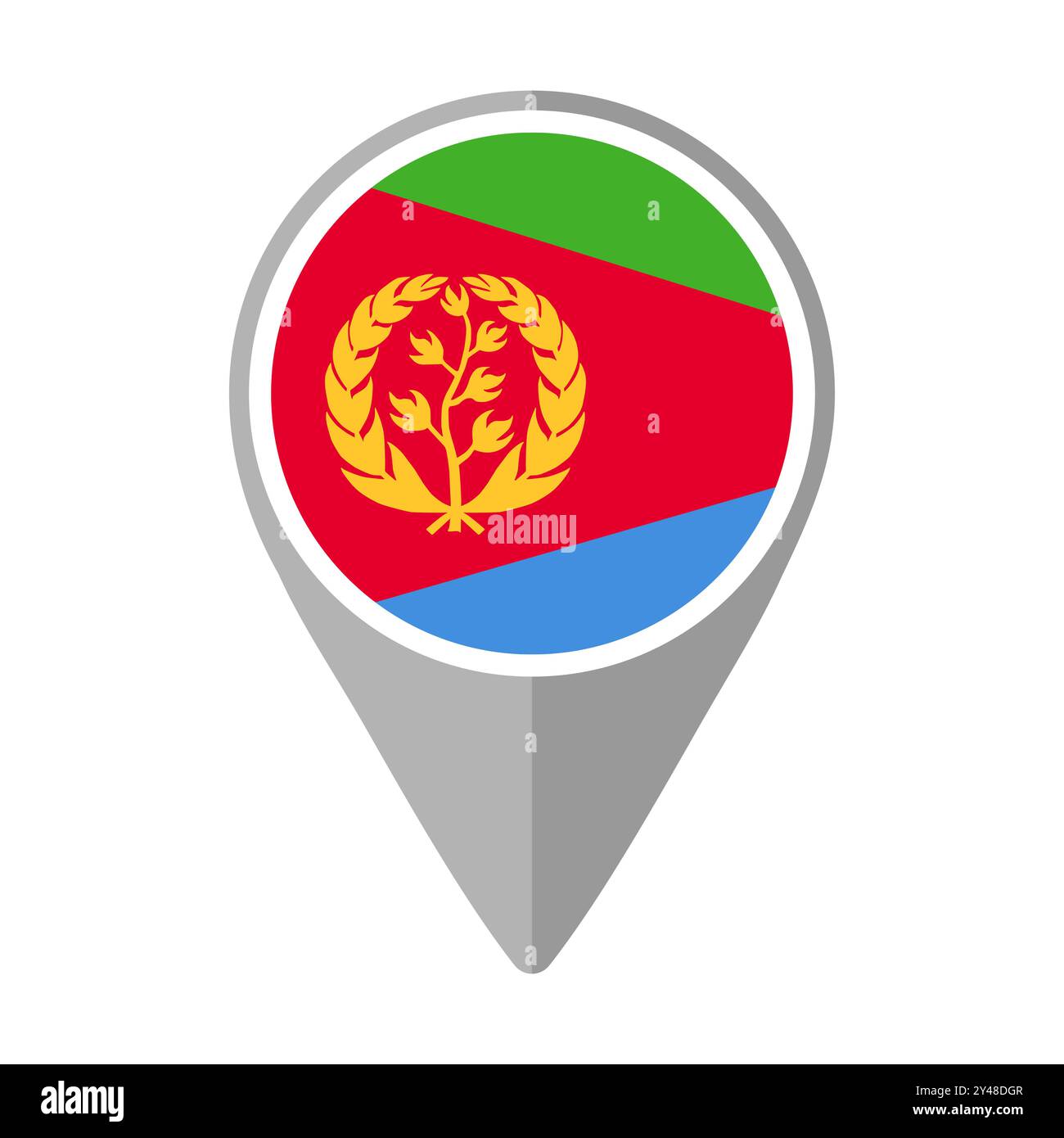 Eritrea Flag on Location Pin Stock Vector