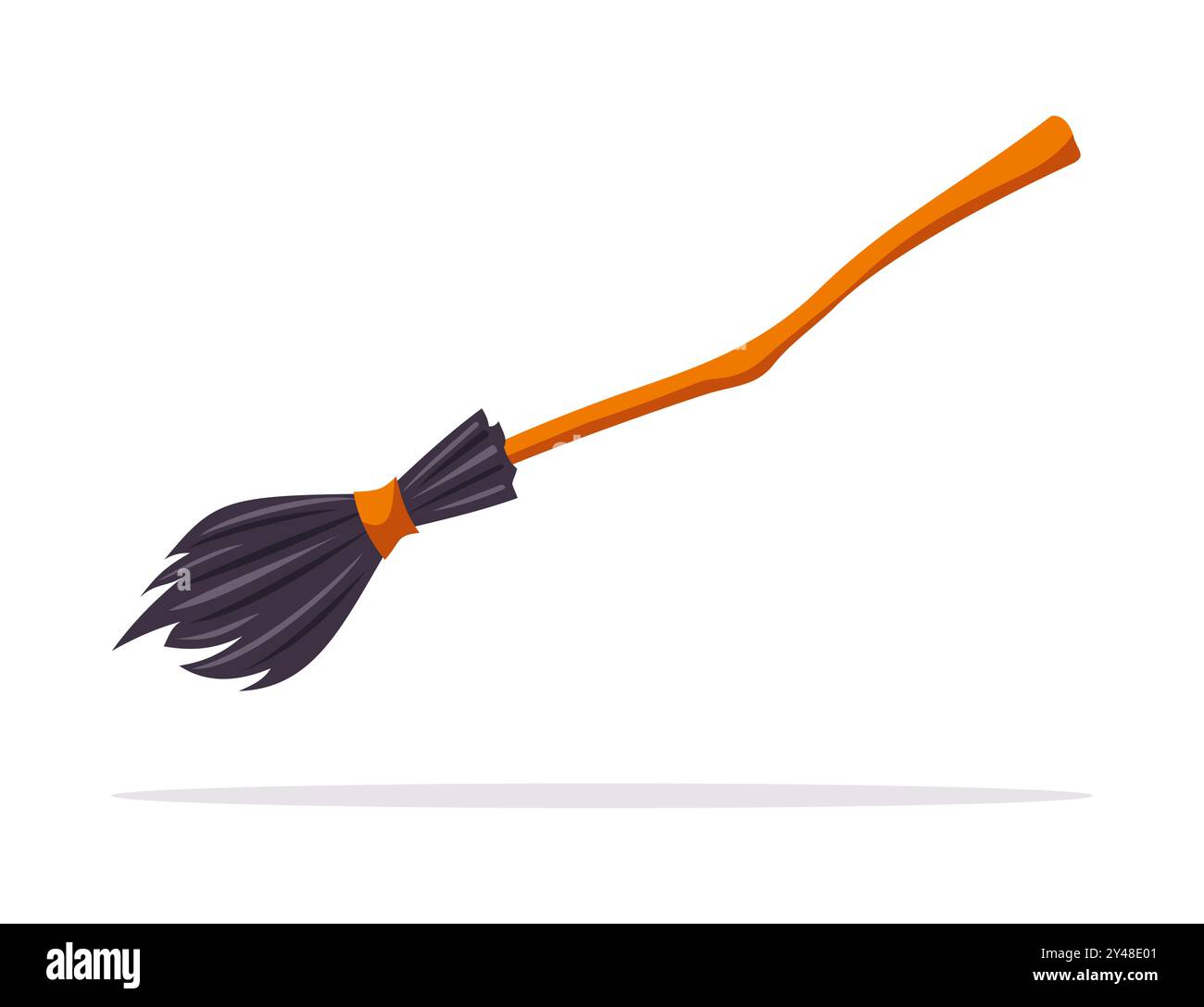 Halloween witch broomstick isolated on white background. Flat vector ...