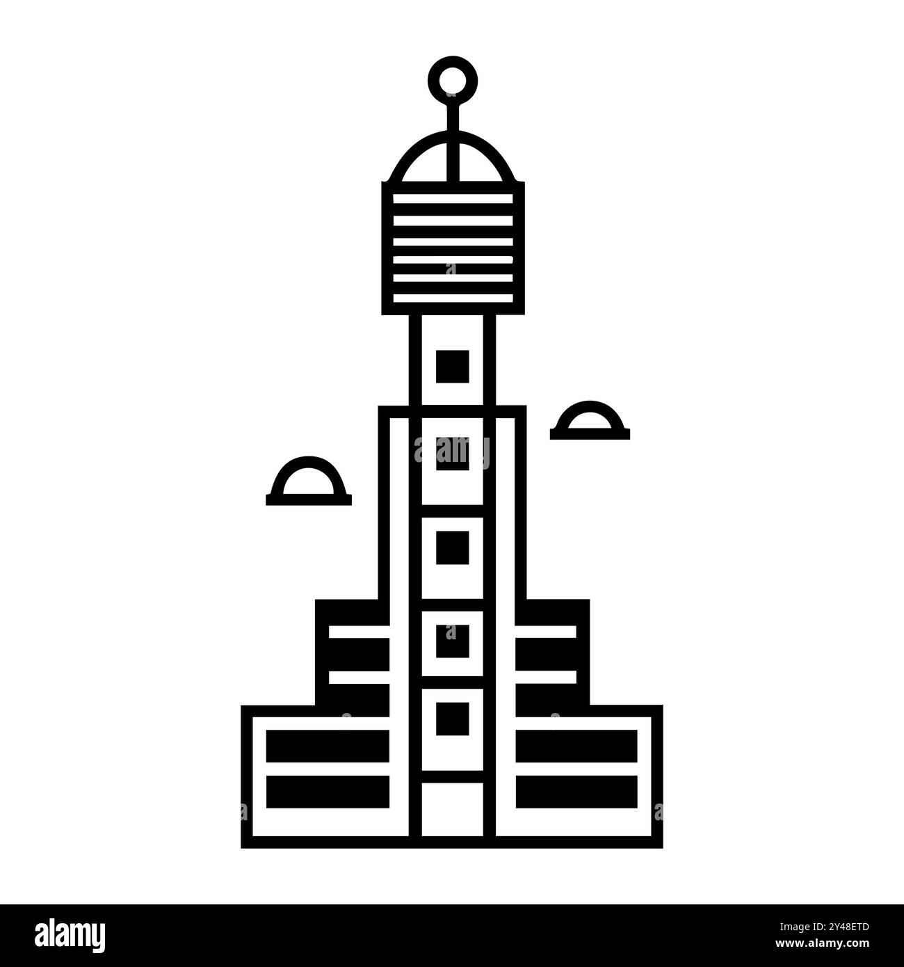 tower icon or modern line symbol. Vector line art and icon design with bold outline. Black and white Pixel Perfect minimalistic symbol isolated white Stock Vector