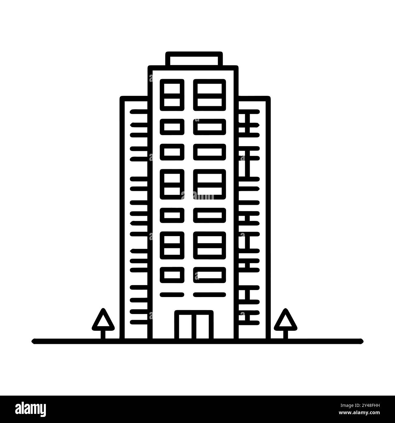building icon or modern line symbol. Vector line art and icon design ...