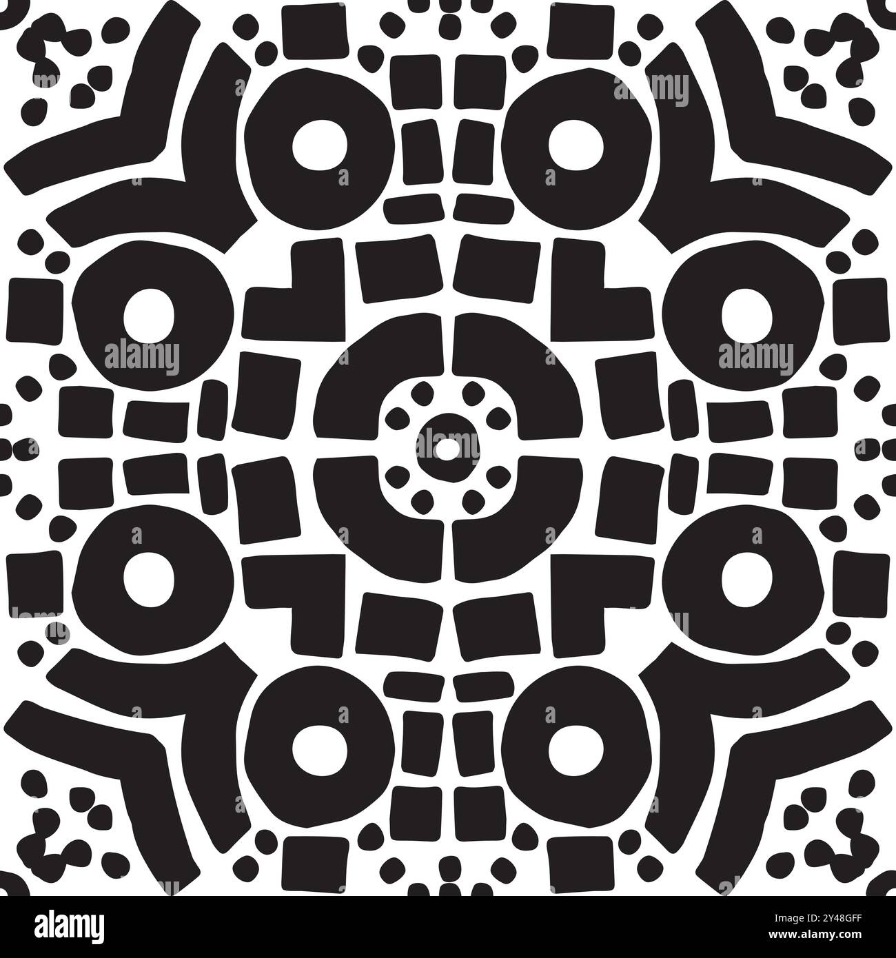 Black white tattoo tribal background vector design. Seamless pattern tattoo tribal wallpaper Stock Vector