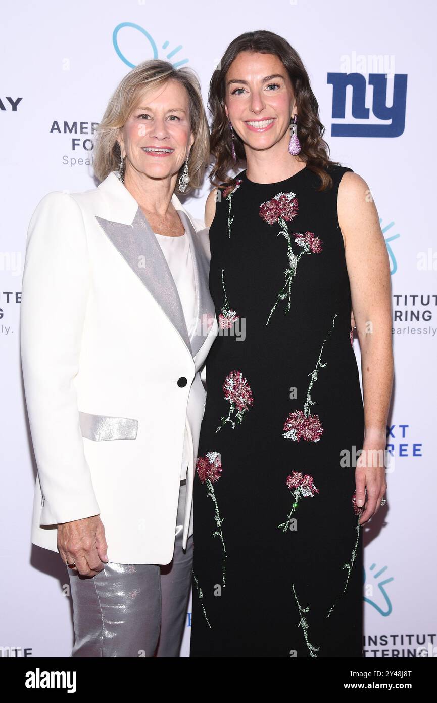 New York, USA. 16th Sep, 2024. (L-R) Laurie Tisch and Carolyn Tisch Blodgett attend The American Institute for Stuttering's 18th Annual Gala, held at 583 Park Avenue, New York, NY, September 16, 2024. (Photo by Anthony Behar/Sipa USA) Credit: Sipa USA/Alamy Live News Stock Photo