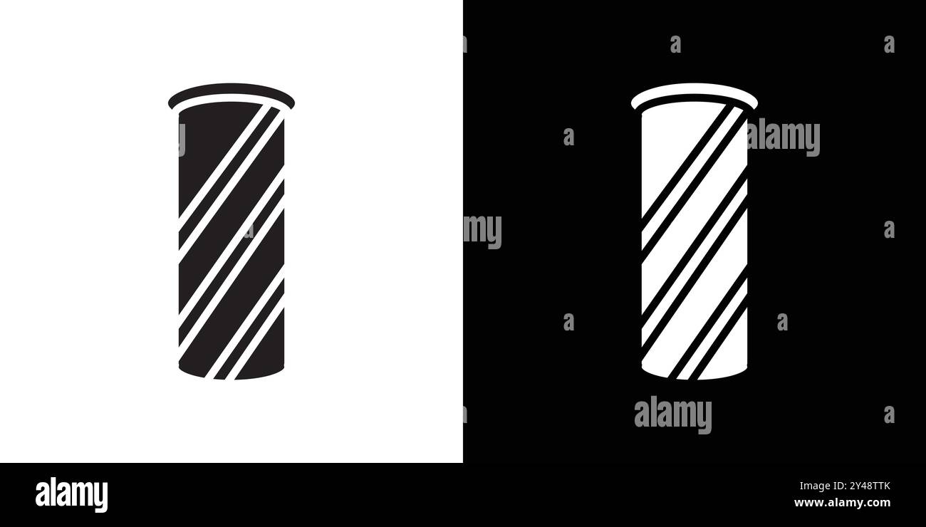 barber pole icon Black line art vector in black and white outline set ...