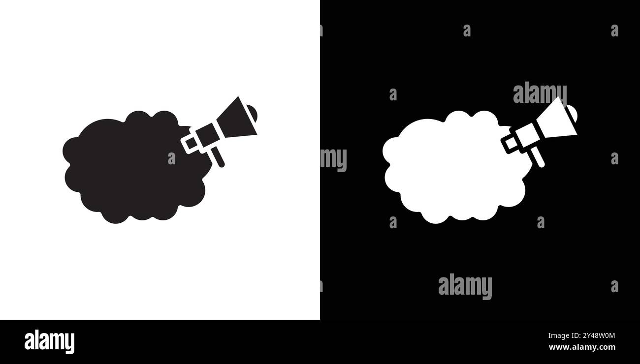 Cloud Marketing icon Black line art vector in black and white outline ...