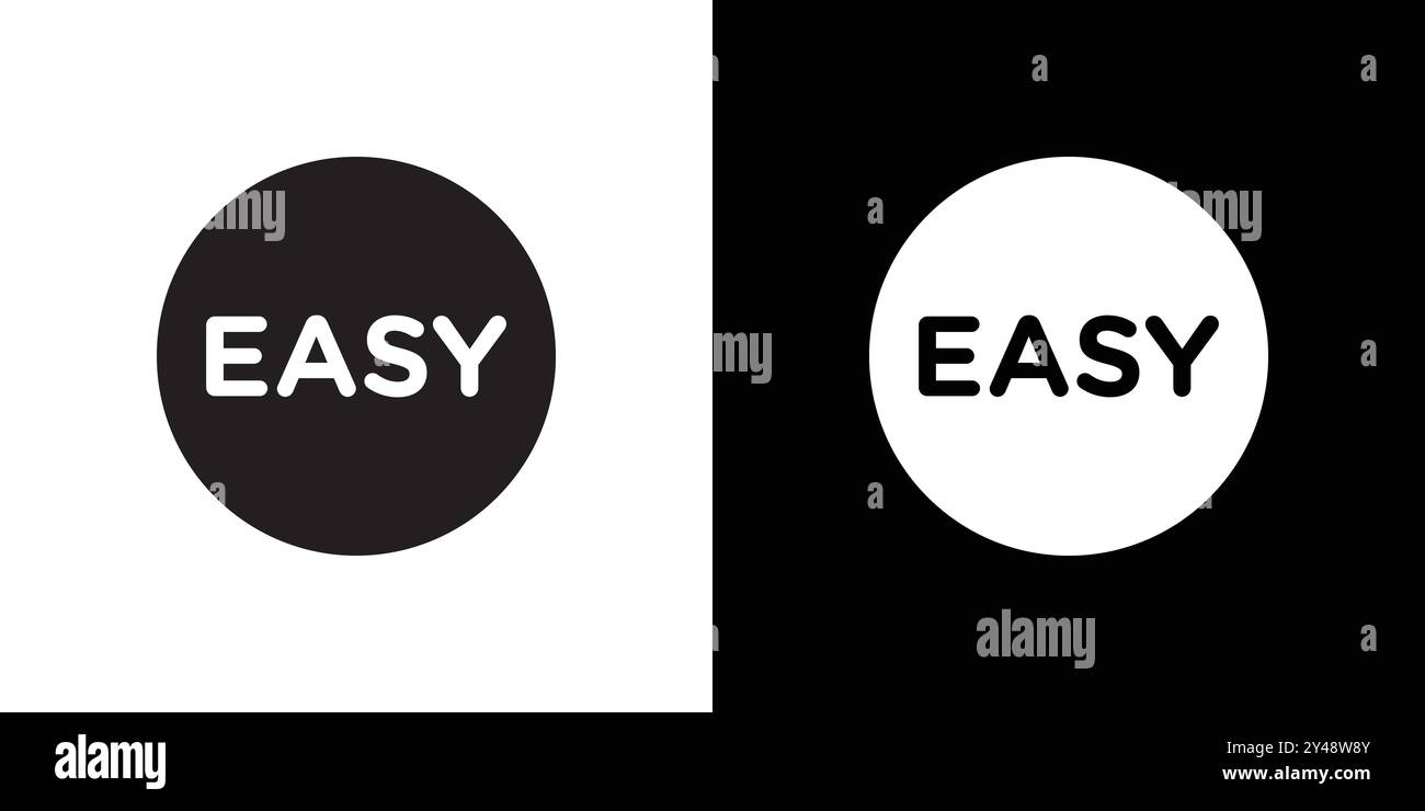 Easy icon Black line art vector in black and white outline set ...
