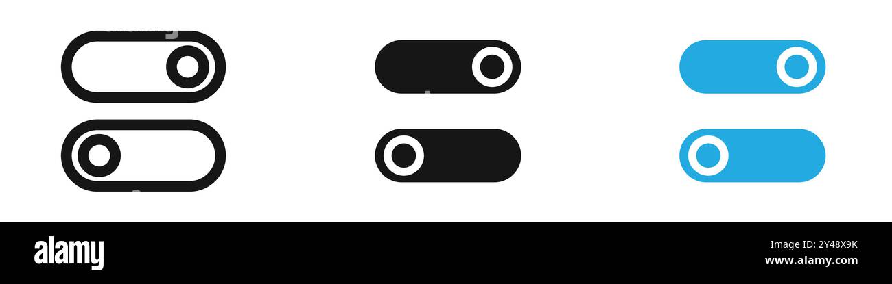 Button on off icon vector line logo mark or symbol set collection ...