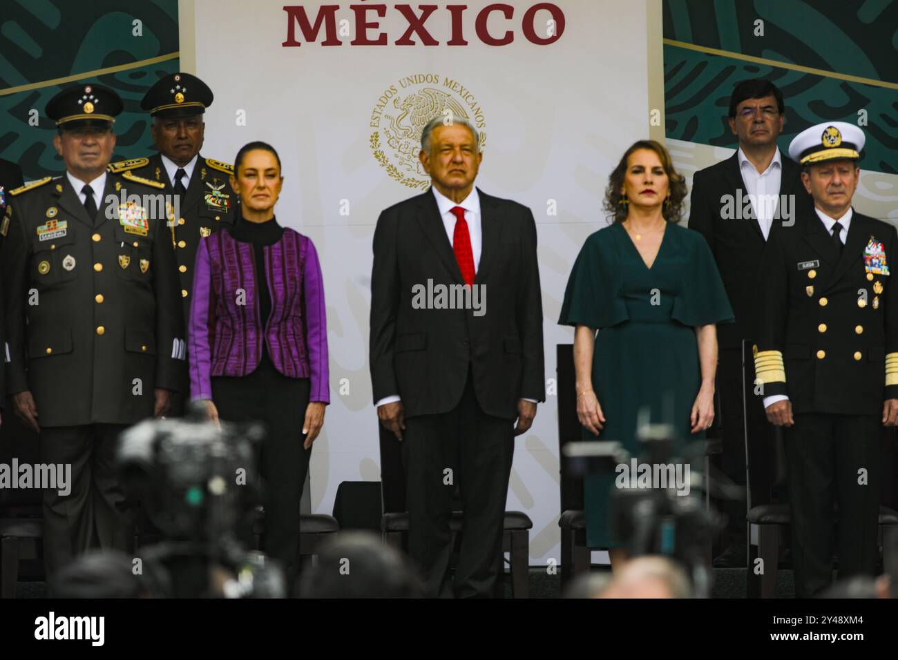 Non Exclusive: (L-R) Minister of the National Defense of Mexico Luis