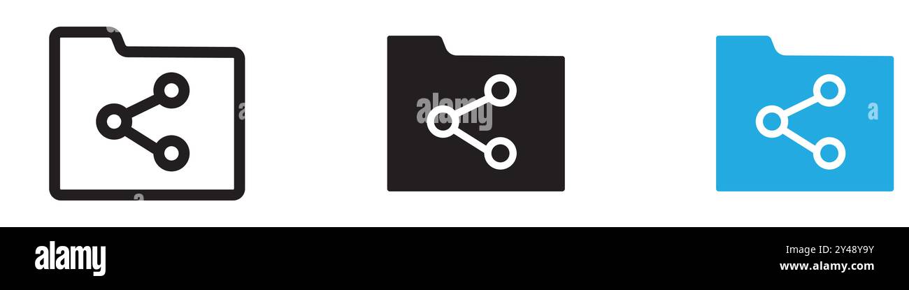 Share folder line icon vector line logo mark or symbol set collection outline style Stock Vector