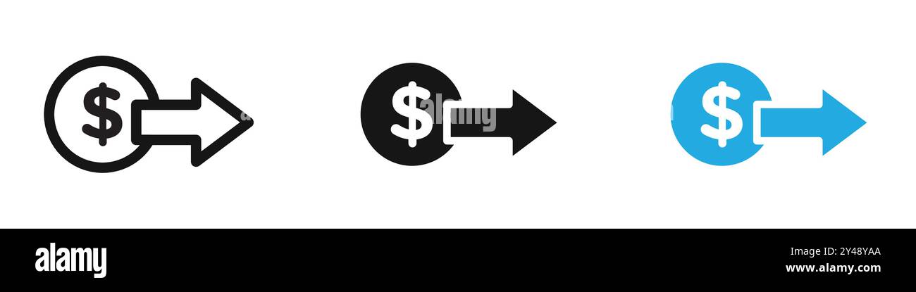 Send money icon vector line logo mark or symbol set collection outline ...