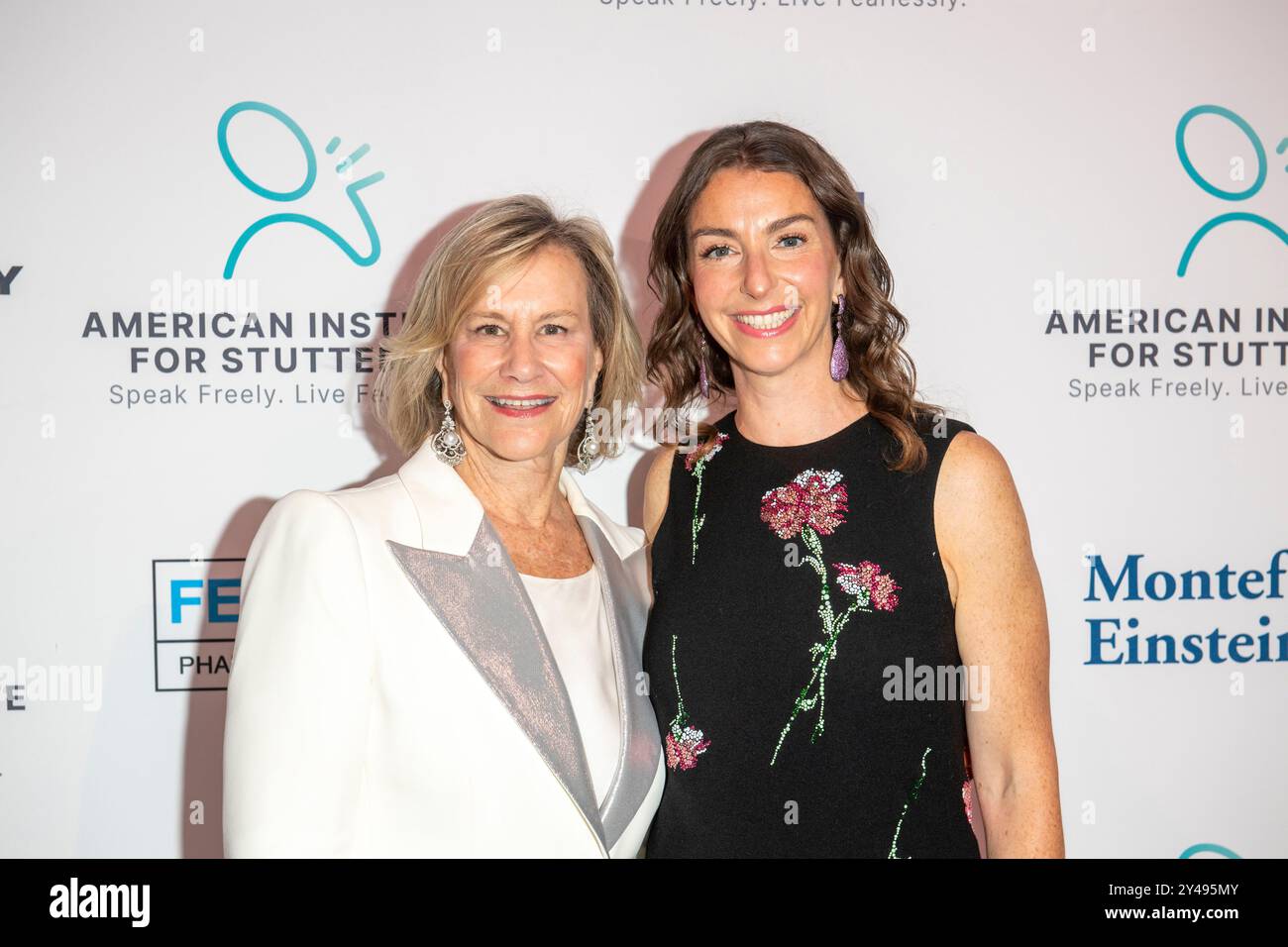 New York, United States. 16th Sep, 2024. (L-R) Laurie Tisch and Carolyn Tisch Blodgett attend the American Institute for Stuttering 18th Annual Gala Hosted by Emily Blunt 2024 in New York City. (Photo by Ron Adar/SOPA Images/Sipa USA) Credit: Sipa USA/Alamy Live News Stock Photo