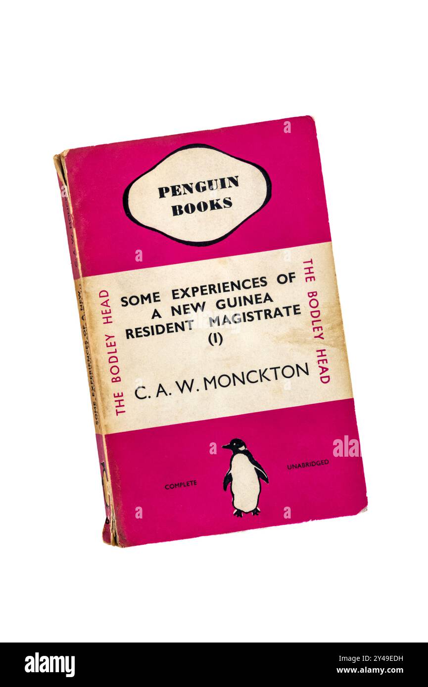 An old paperback copy of Some Experiences of a New Guinea Resident Magistrate by C A W Monckton. First published in 1920. Stock Photo