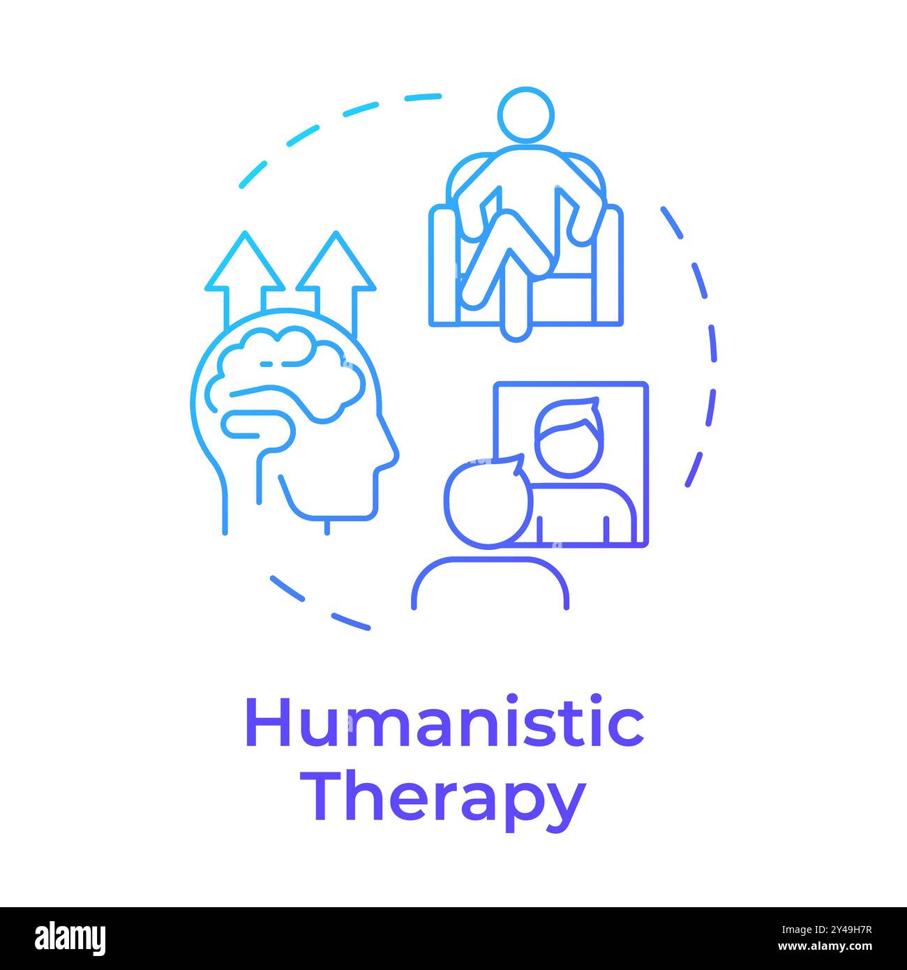 Humanistic therapy blue gradient concept icon Stock Vector