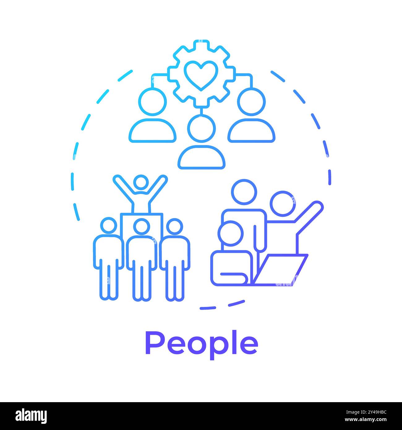 People blue gradient concept icon Stock Vector