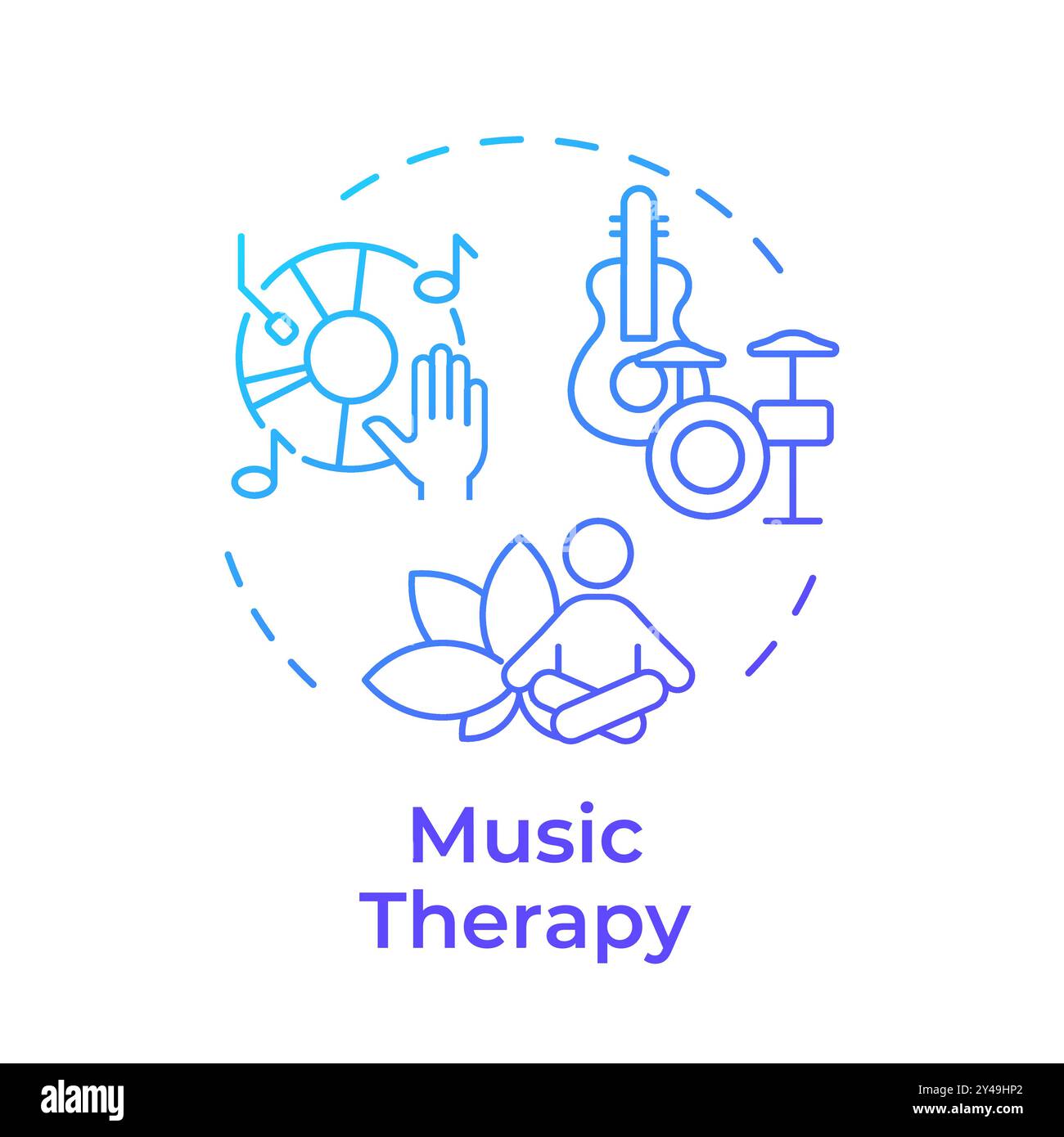 Music therapy blue gradient concept icon Stock Vector Image & Art - Alamy
