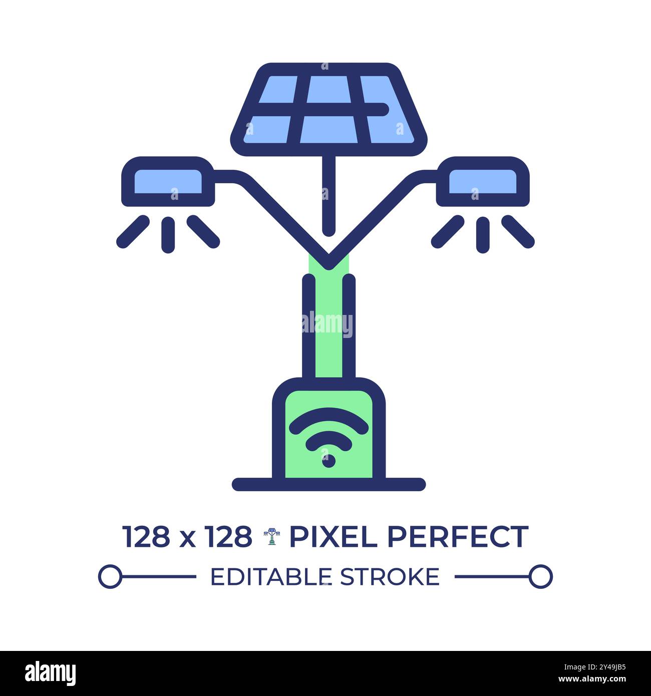 Smart lighting pixel perfect RGB color icon Stock Vector