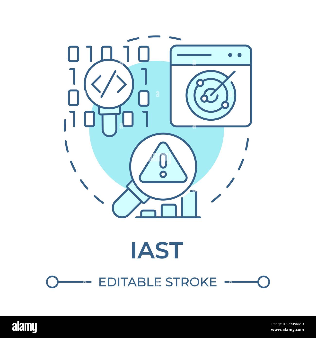 IAST soft blue concept icon Stock Vector