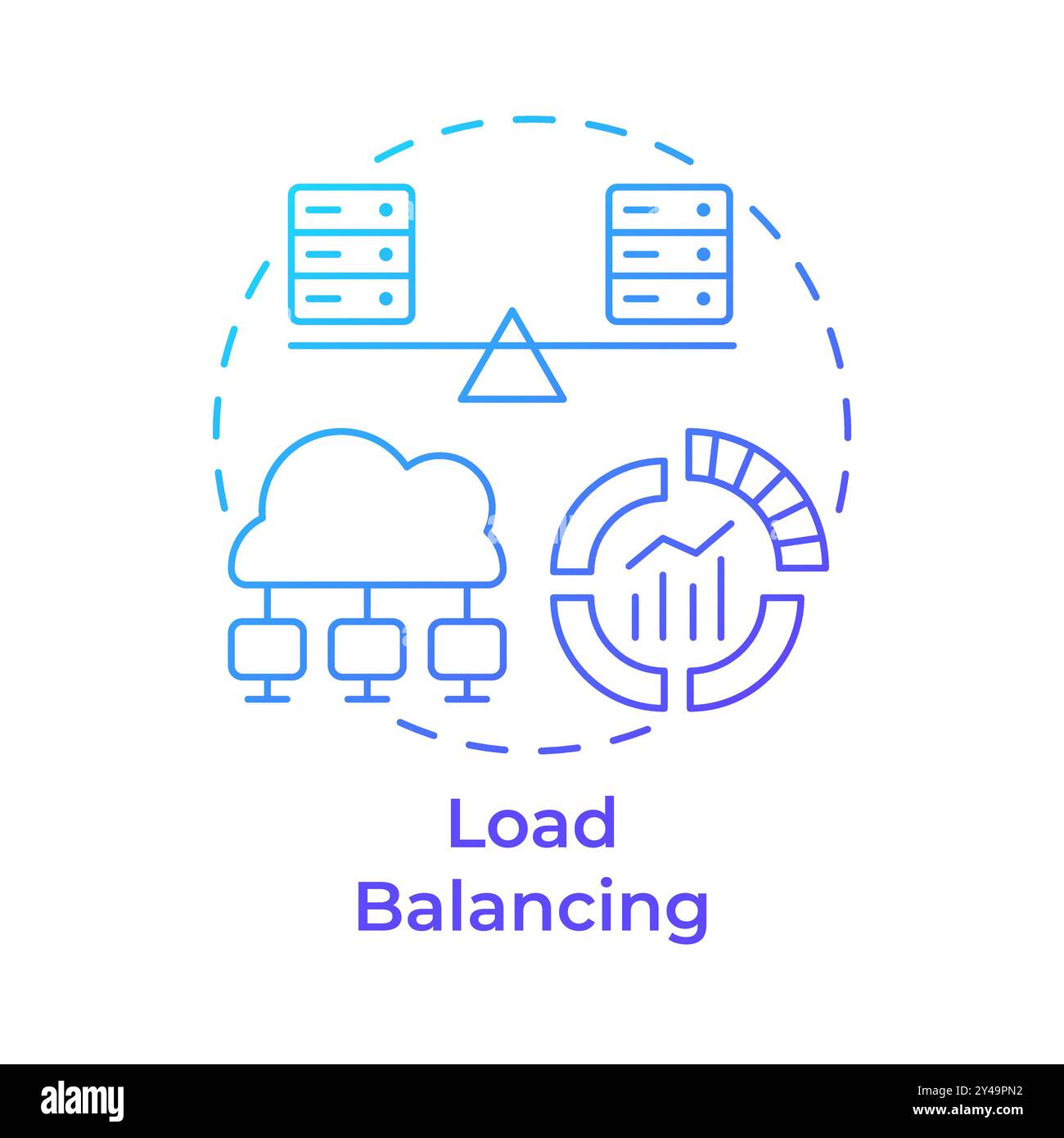 Load balancing blue gradient concept icon Stock Vector