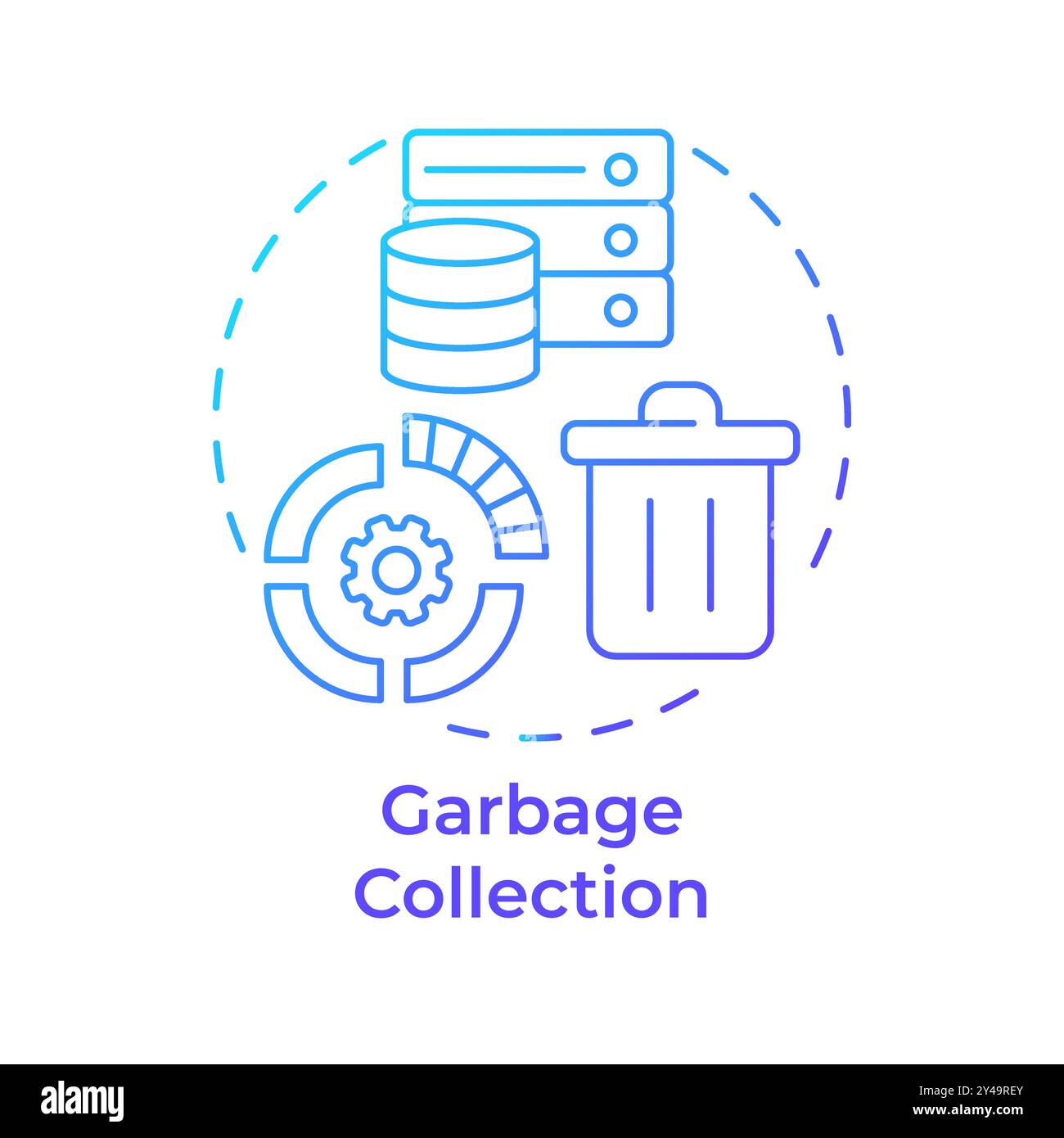 Garbage collection blue gradient concept icon Stock Vector