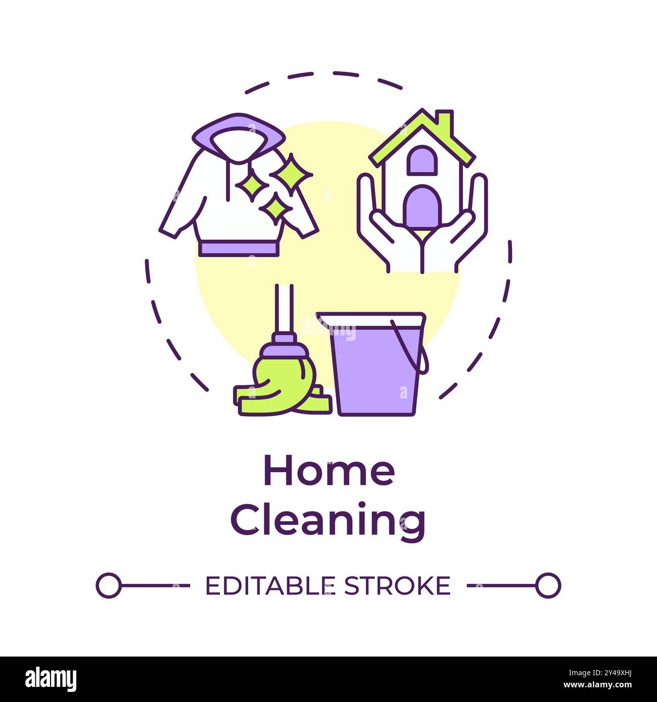 Home cleaning multi color concept icon Stock Vector