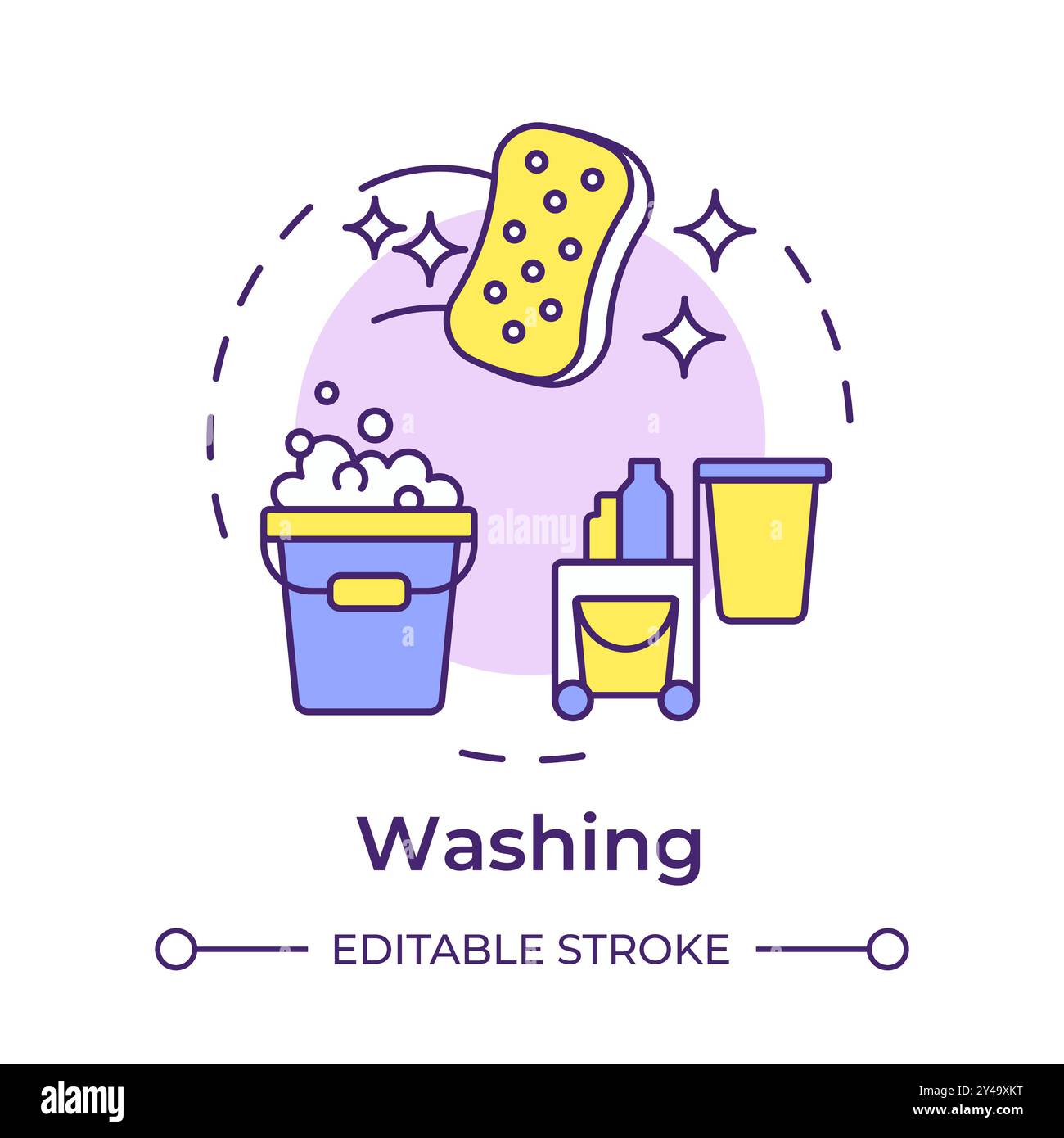 Washing multi color concept icon Stock Vector