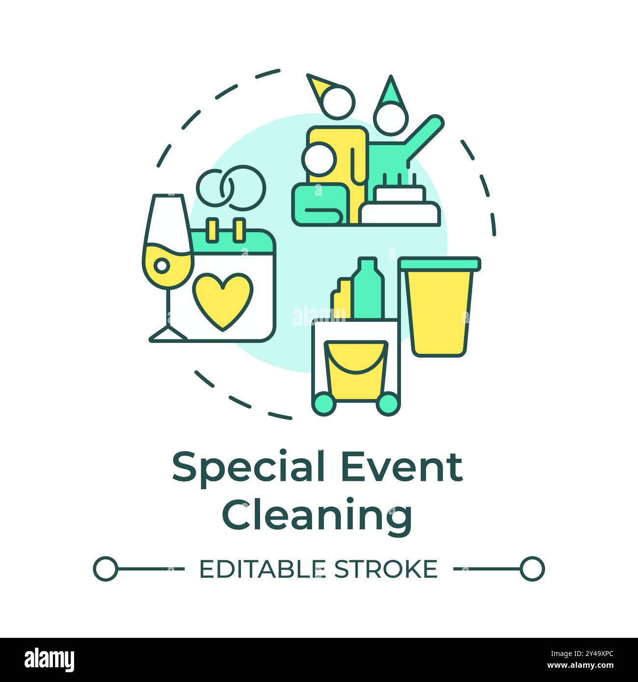 Special event cleaning multi color concept icon Stock Vector