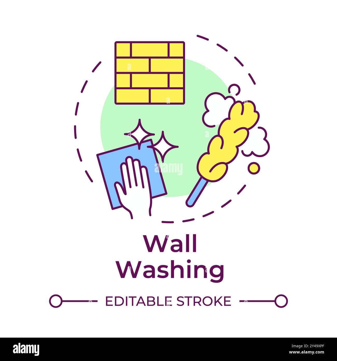 Wall washing multi color concept icon Stock Vector