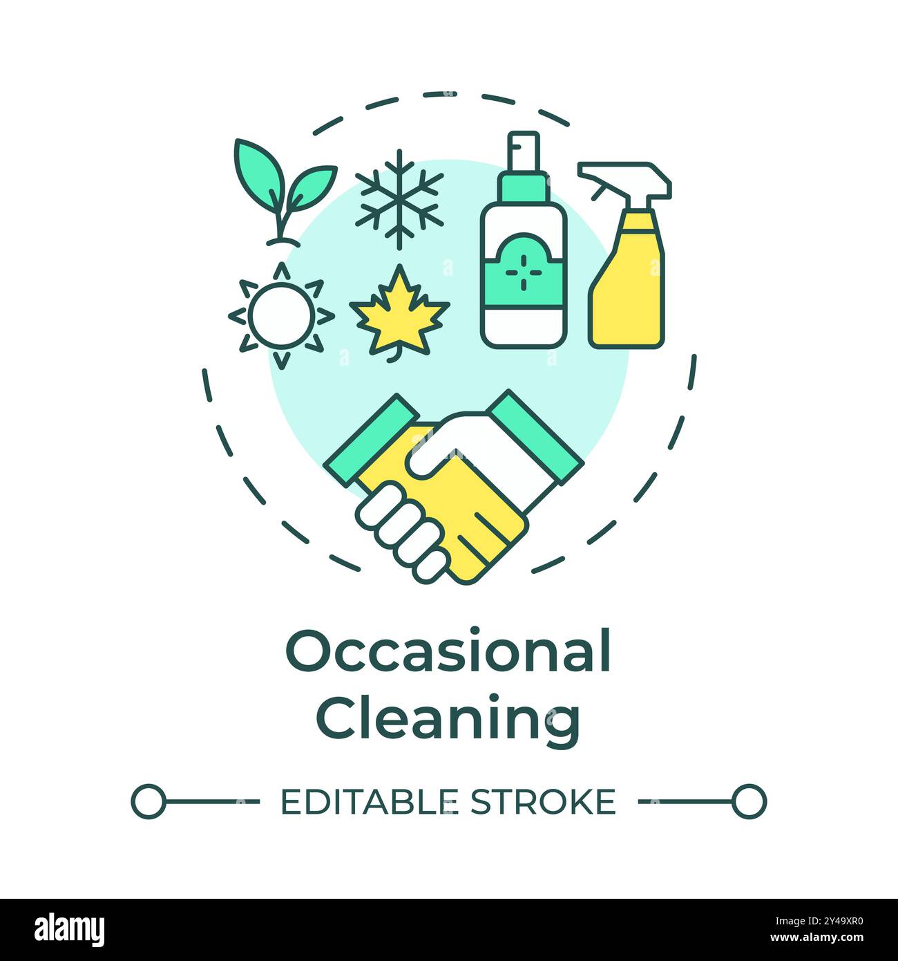 Occasional cleaning multi color concept icon Stock Vector