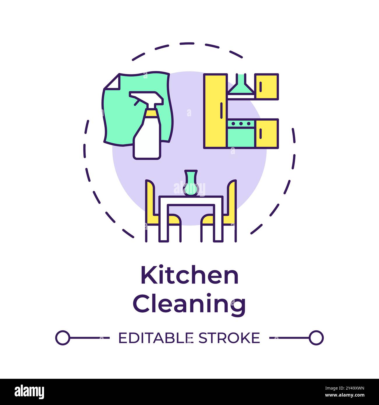 Kitchen cleaning multi color concept icon Stock Vector
