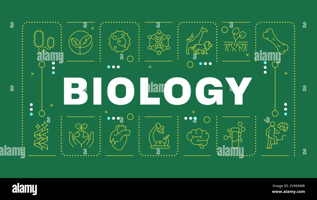 Biology green word concept Stock Vector