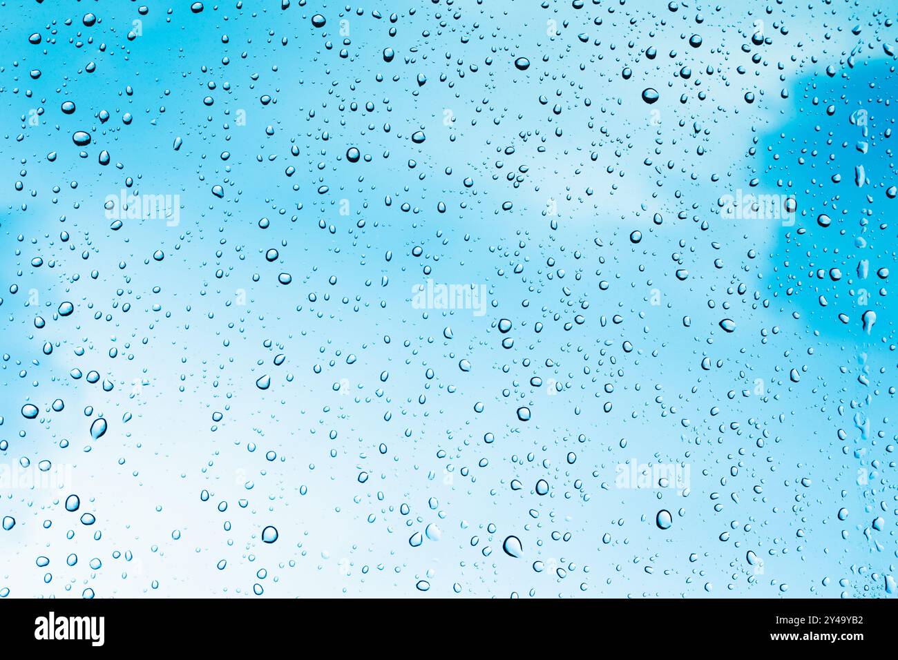 Water Drops On Glass After Rain Stock Photo