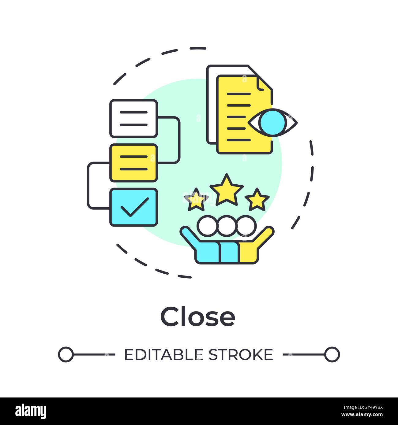 Close multi color concept icon Stock Vector