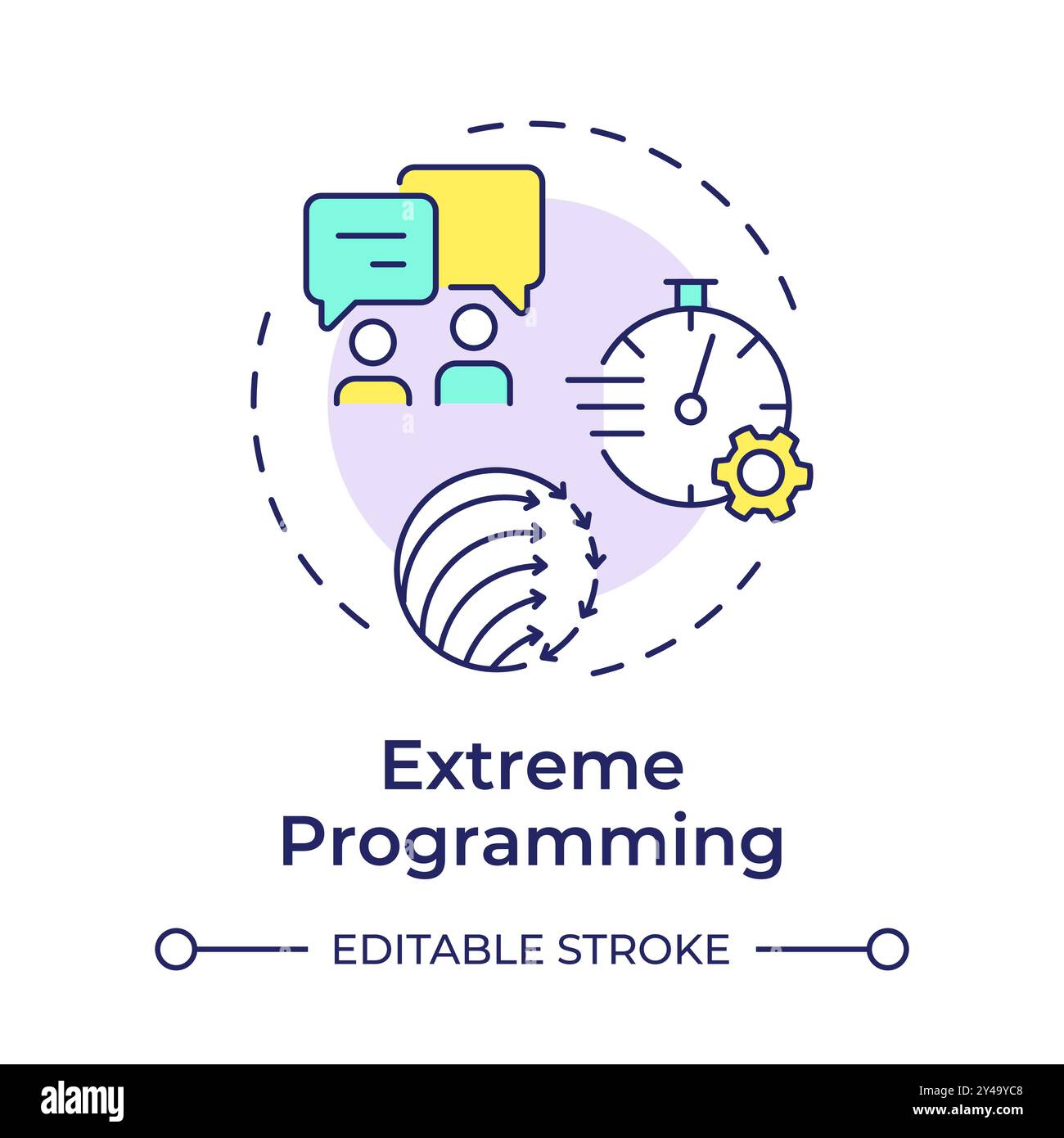 Extreme programming multi color concept icon Stock Vector Image & Art ...