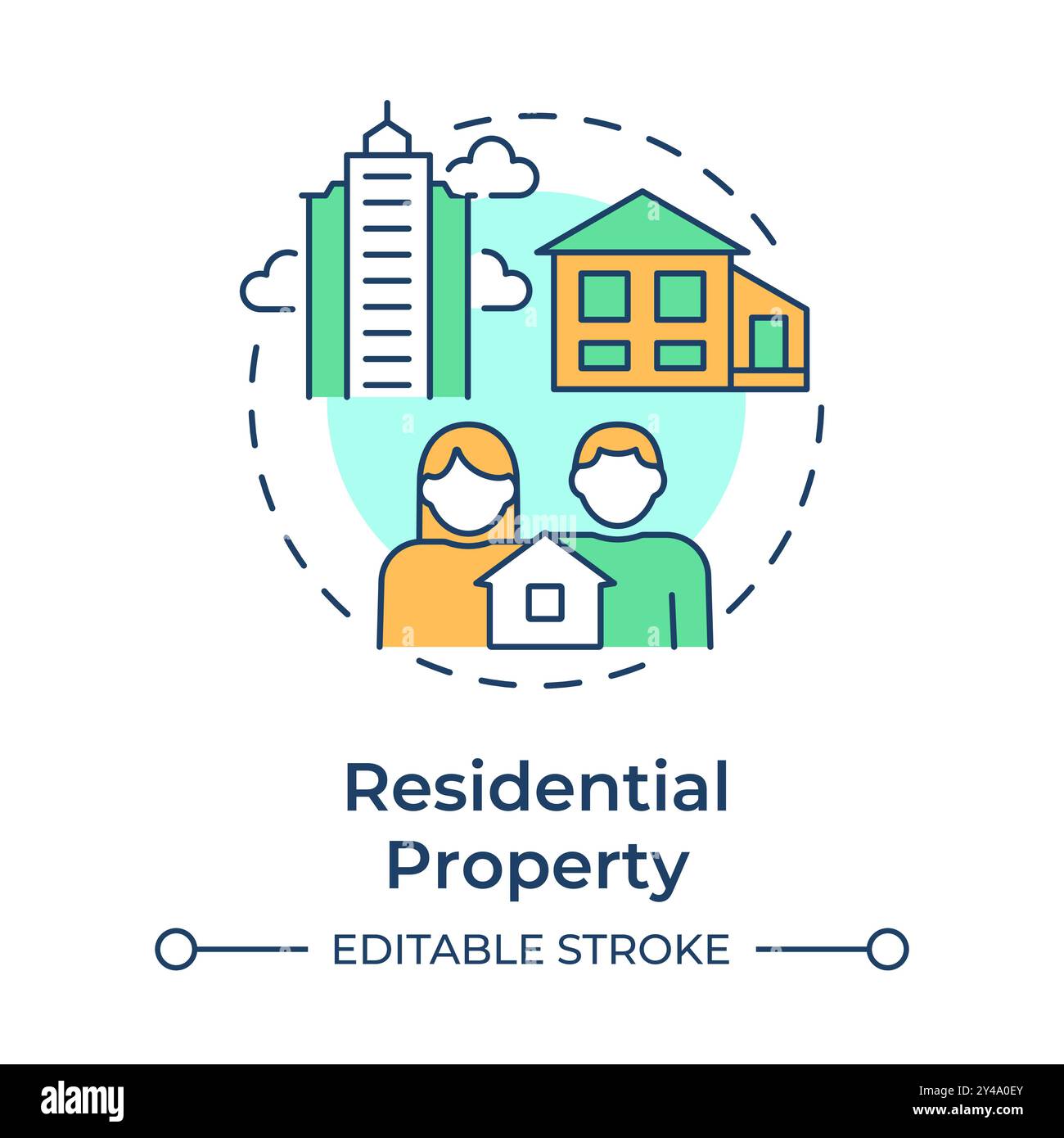 Residential property multi color concept icon Stock Vector Image & Art ...