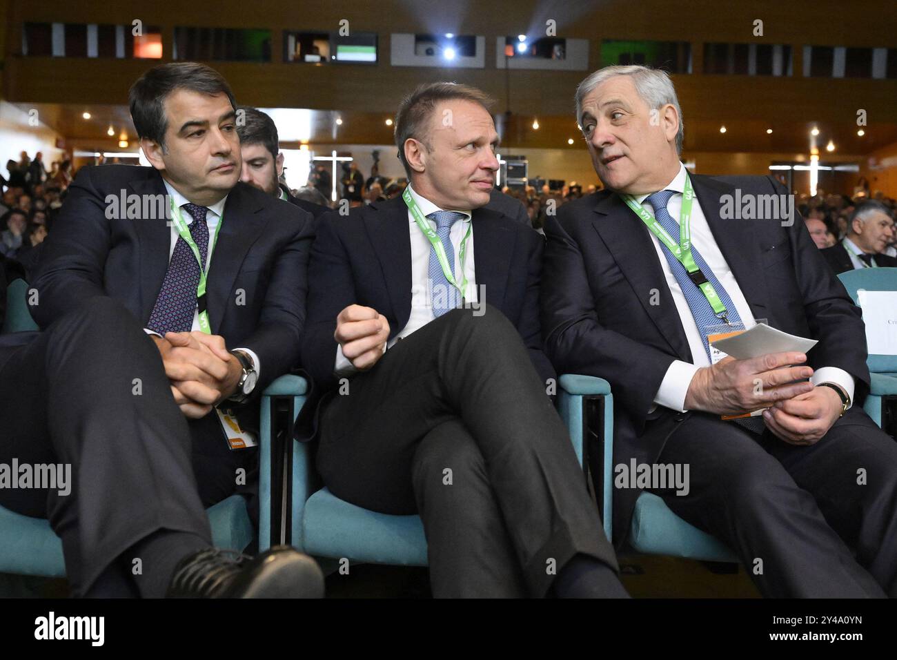 PHOTO REPERTORY - Rome - Raffaele Fitto, Francesco Lollobrigida and Antonio Tajani during the IX Economic Conference 'Agricolture al Centro' organized by the CIA (Rome - 2023-02-08, LUIGI MISTRULLI) ps the photo can be used respecting the context in which it was taken, and without defamatory intent of the decorum of the people represented Editorial Usage Only Stock Photo