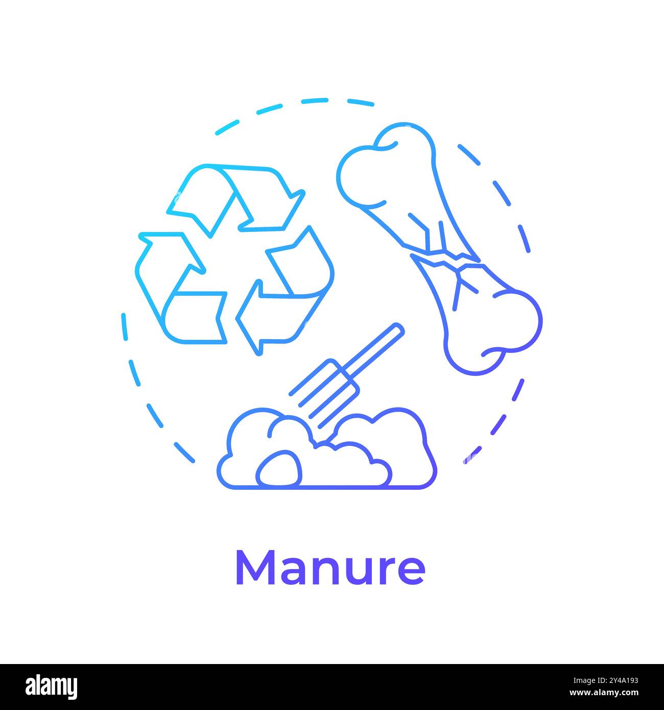 Manure blue gradient concept icon Stock Vector