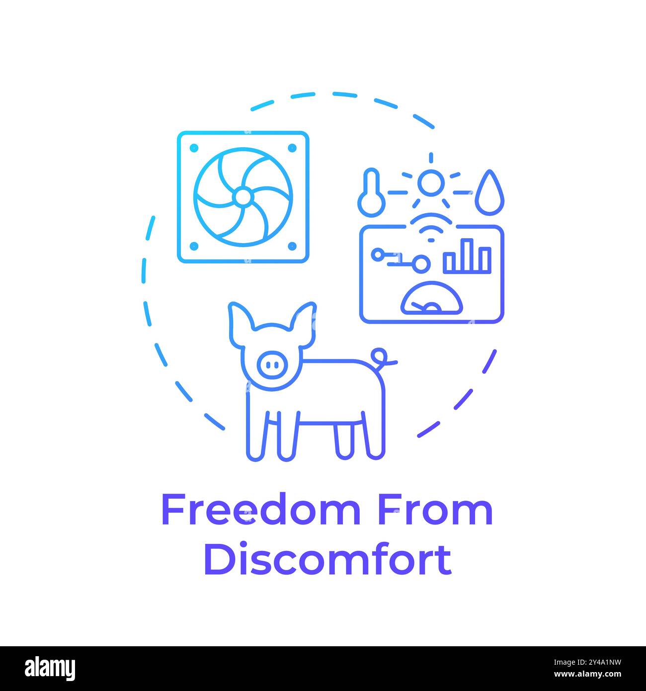 Freedom from discomfort blue gradient concept icon Stock Vector
