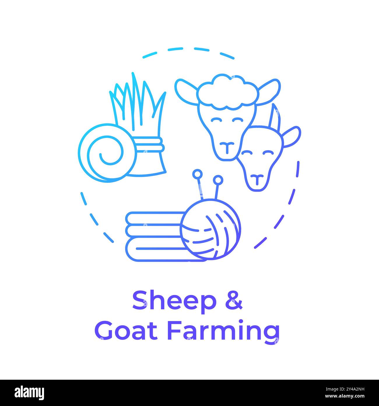 Sheep and goat farming blue gradient concept icon Stock Vector Image ...