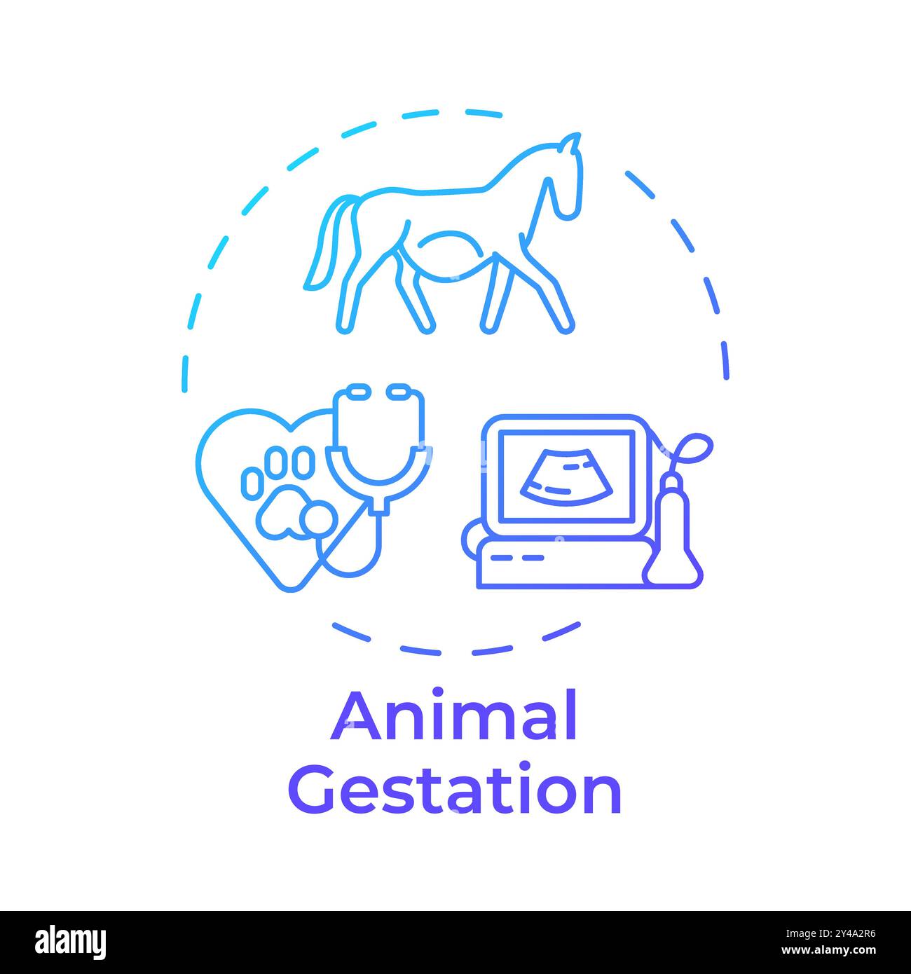 Animal gestation blue gradient concept icon Stock Vector