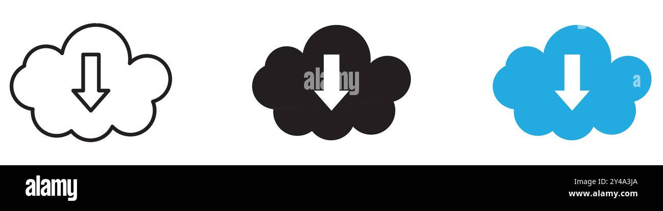 Cloud upload icon vector line logo mark or symbol set collection ...