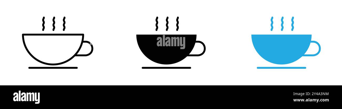 Coffee icon vector line logo mark or symbol set collection outline ...