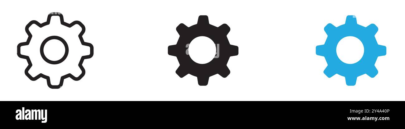 Gear icon vector line logo mark or symbol set collection outline style ...