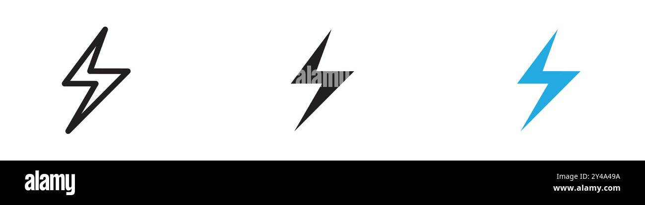Flash icon vector line logo mark or symbol set collection outline style ...