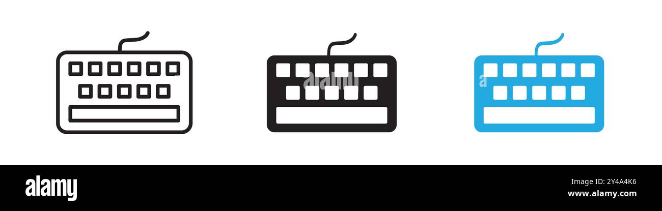 Keyboard icon vector line logo mark or symbol set collection outline ...