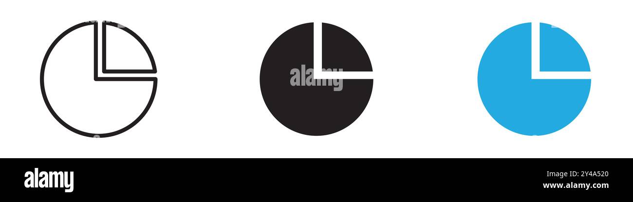 Pie chart icon vector line logo mark or symbol set collection outline ...